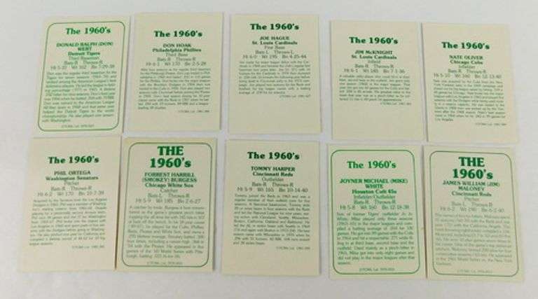 10 TCMA "The 1960's" Baseball Cards