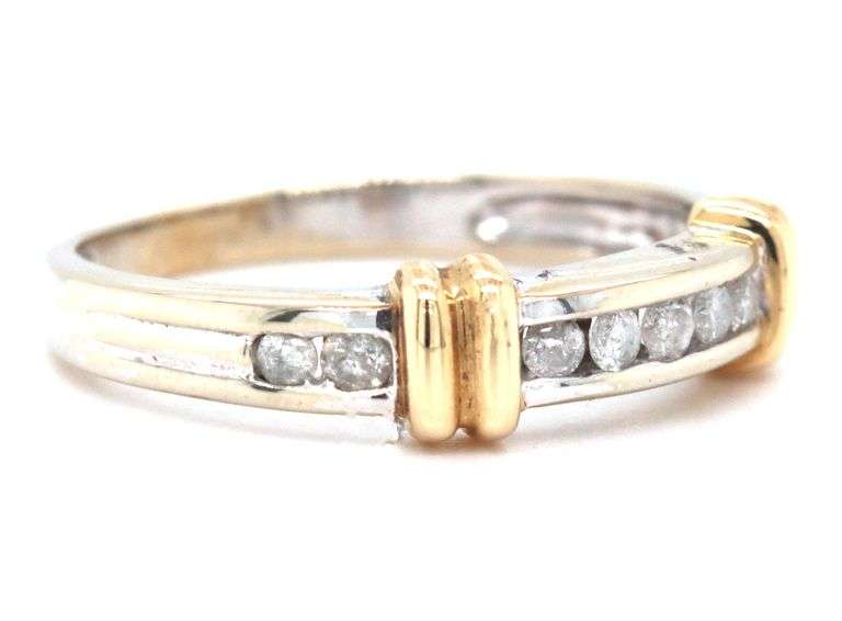 10kt 2 tone gold diamond band