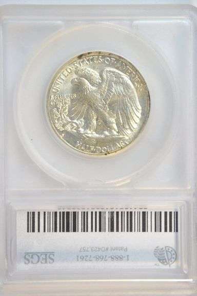 Sensational Superb Gem BU 1943-D Walking Liberty Half Dollar. SEGS MS68