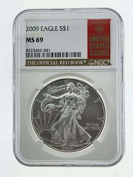 2009 American Silver Eagle, NGC MS69 "Red Book Label"