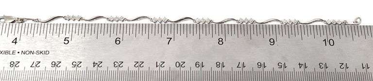 Beautiful 10K White Gold Diamond Bracelet