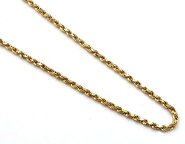 14kt Yellow gold Rope chain necklace