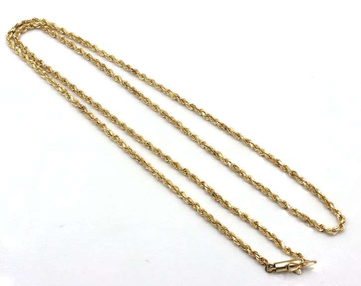 14kt Yellow gold Rope chain necklace