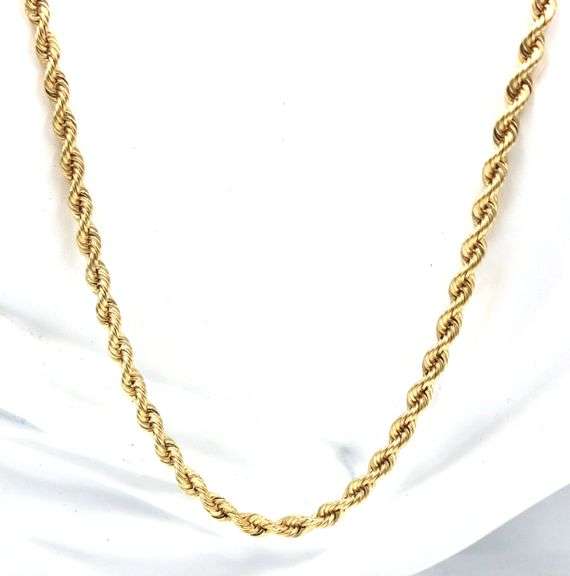 14kt Yellow gold Rope chain necklace
