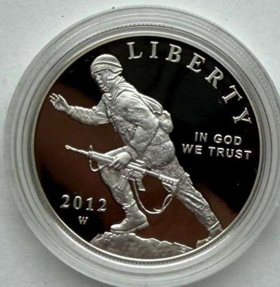 2012 W Infantry Soldier Proof Silver Dollar