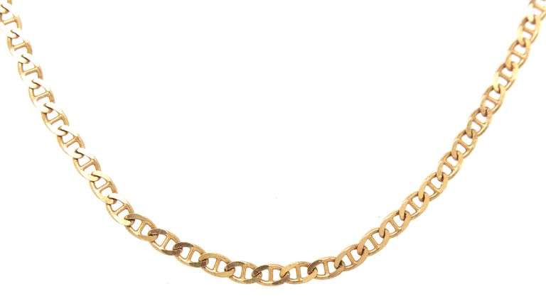 Practical 10K YG Anchor Link Necklace