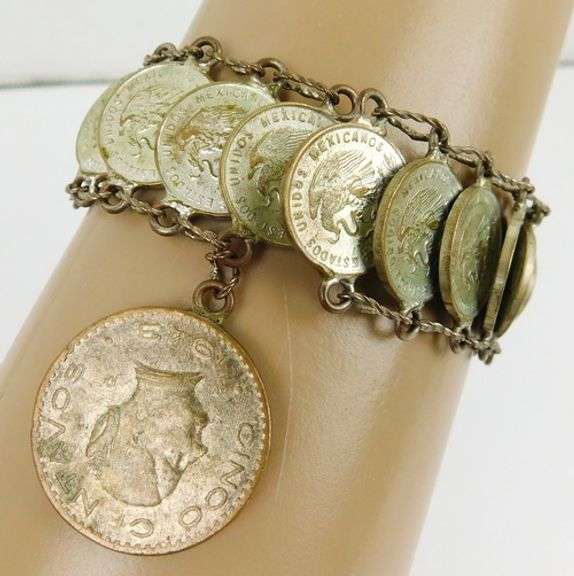Vintage Mexican Coin Bracelet