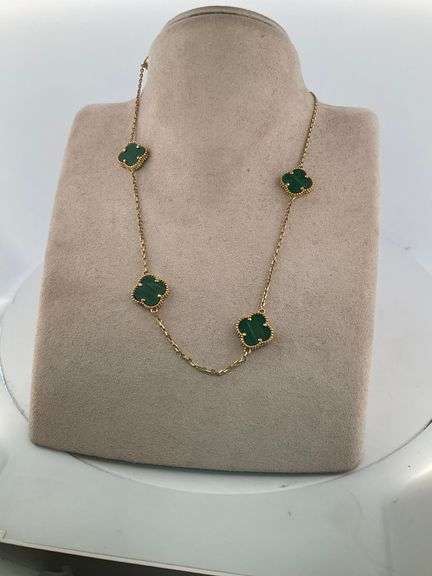 CERTIFIED 14K YELLOW GOLD CLOVER NECKLACE