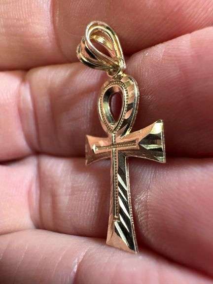 10K Yellow Gold Egyption Ankh Pendant