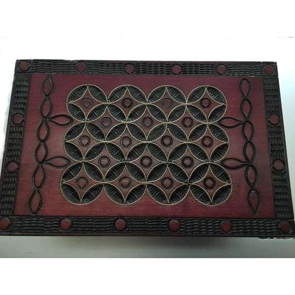 Celtic Wooden Puzzle Box Secret Trick Chest