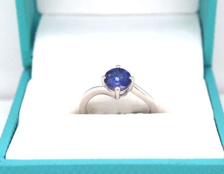 Lovely 1.45CTS Round Faceted Tanzanite Ring in Sterling Silver