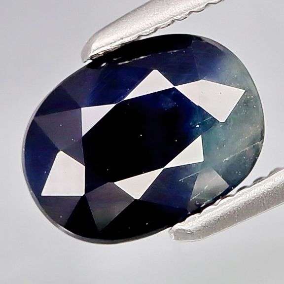 Midnight blue but bi-colored? YES! 2.16ct 8x6mm Sapphire!