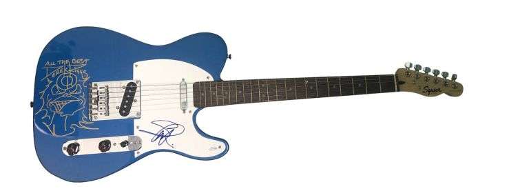 Iron Maiden Signed Fender Guitar w Hand Drawn Eddie Sketch