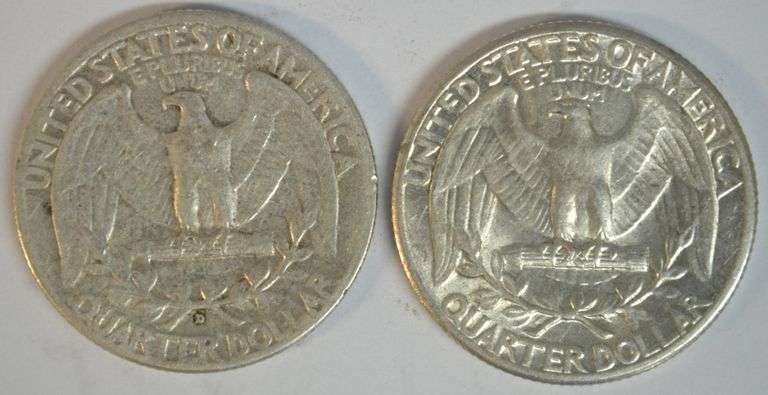 1935-P in BU and 1935-D in AU Washington Quarters