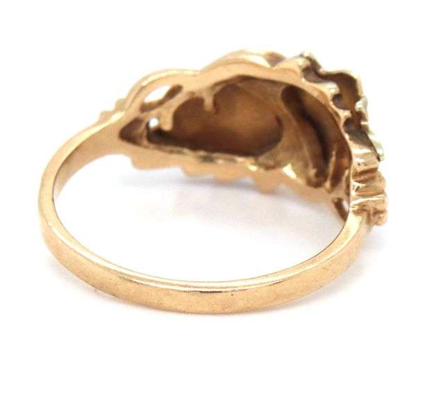 Black Hills Gold Style 10K Tri-Color Gold Floral Ring