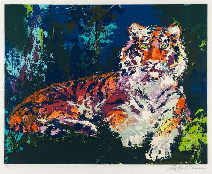 Limited Edition LeRoy Neiman Signed 'Caspian Tiger' Framed