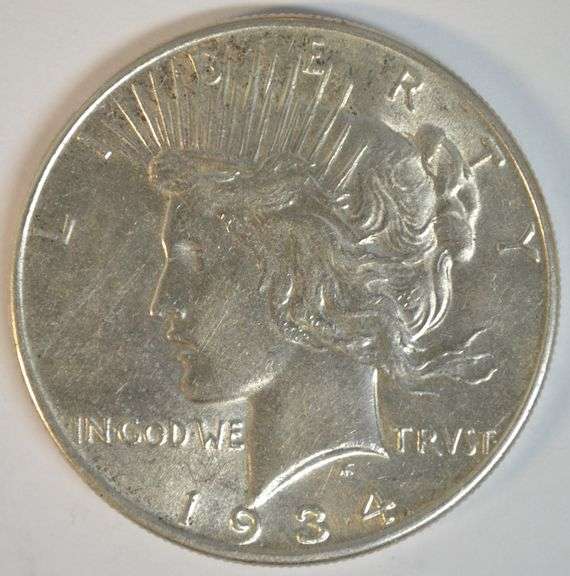 Fully struck and lustrous 1934-P Peace Silver Dollar in Near Mint