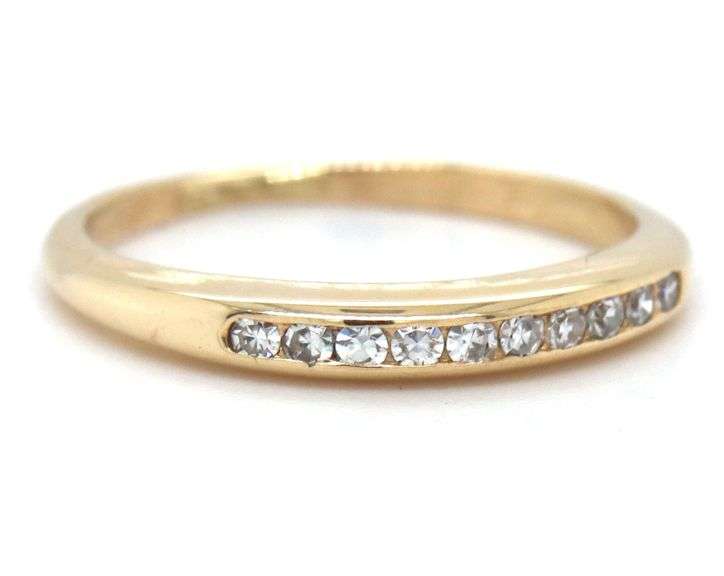 Sparkling Little 14K YG Channel Set Diamond Band
