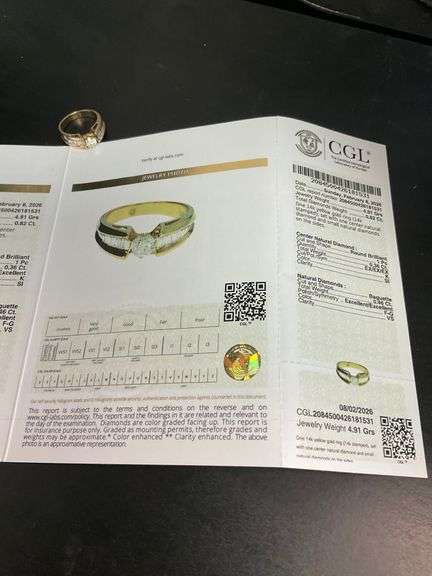 CERTIFIED 14K YELLOW GOLD AND DIAMOND RING