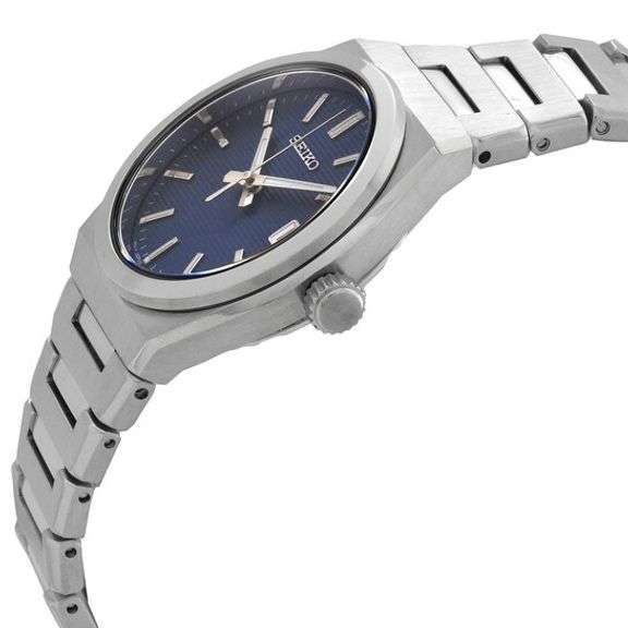 Seiko Essentials Women’s Quartz Watch – Blue Dial, Stainless Steel Bracelet, 34mm