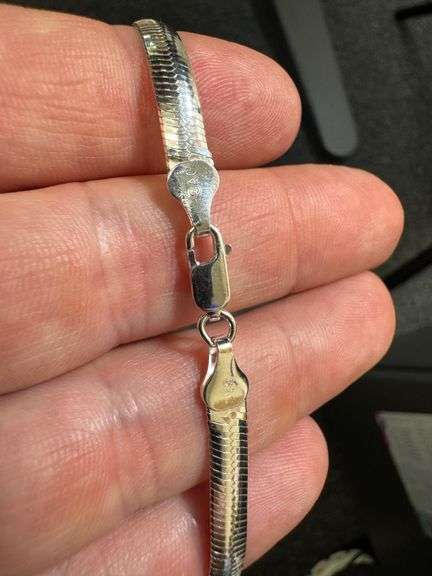 Italian Sterling Silver 5mm Omega Chain 18" Necklace