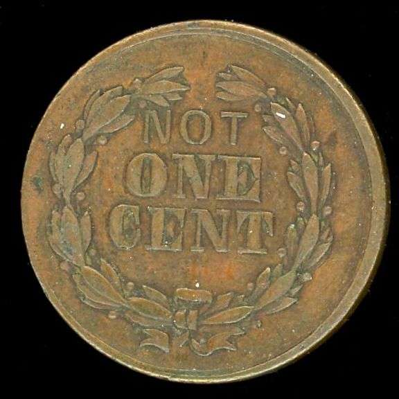 1863 Indian Head “Not One Cent” Patriotic Civil War Token