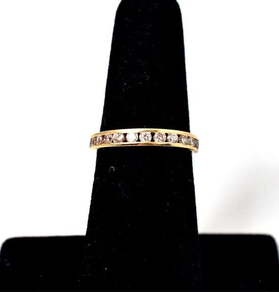 Wonderful 14K Yellow Gold Diamond Band Ring