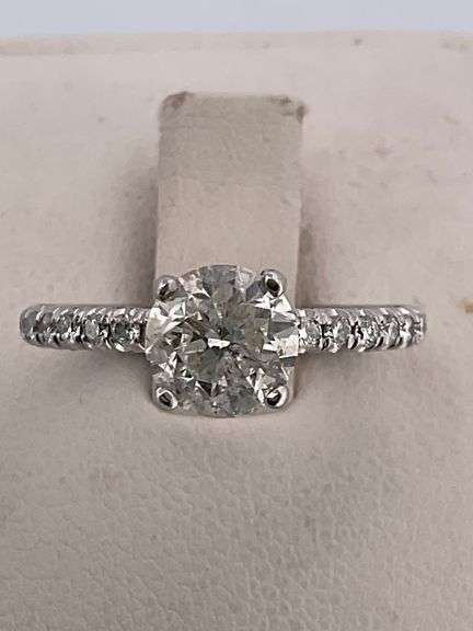 TACORI CERTIFIED 18K WHITE GOLD DIAMOND ENGAGEMENT RING