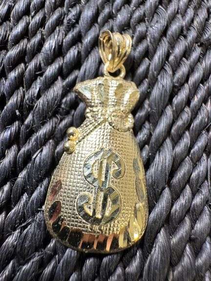 10k Yellow Gold Money Bag Pendant