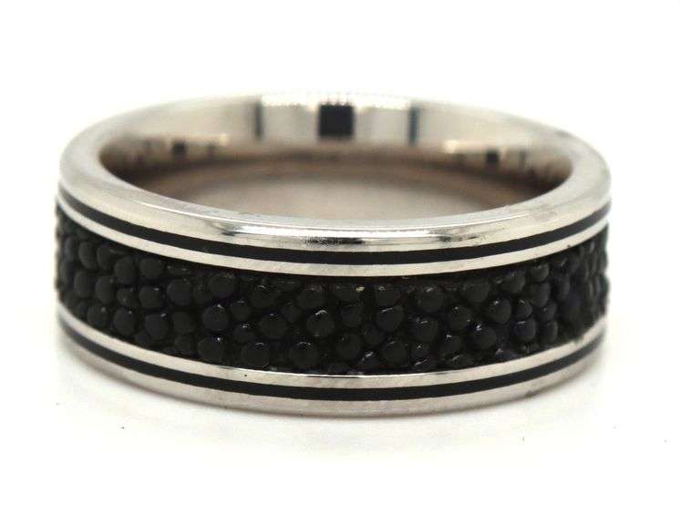 Chisel stainless steel Polished Grooved with Genuine stingray textured band