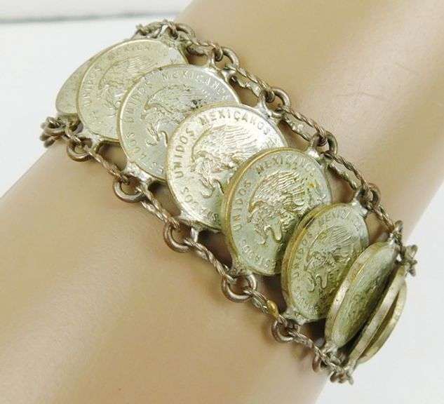 Vintage Mexican Coin Bracelet