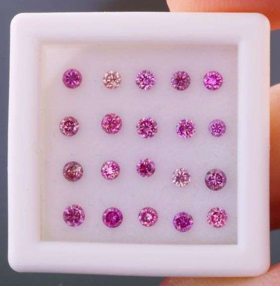 Collectors large sized 20 piece .75ct set of real Pink Diamonds!
