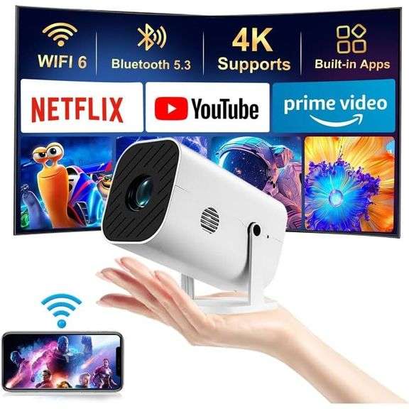 Mini 4K Projector 1080P WiFi Bluetooth