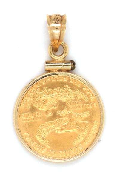 1986 US $5 Gold Piece Pendant