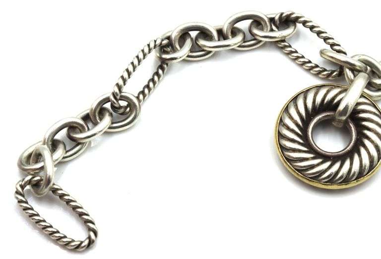 David Yurman carved cable disc bracelet