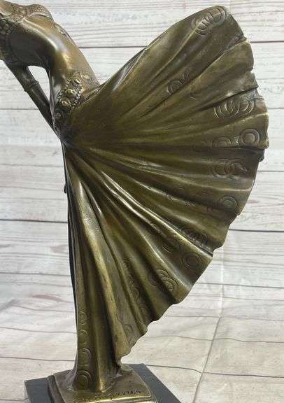 Dancer with Long Skirt Bronze Statue
