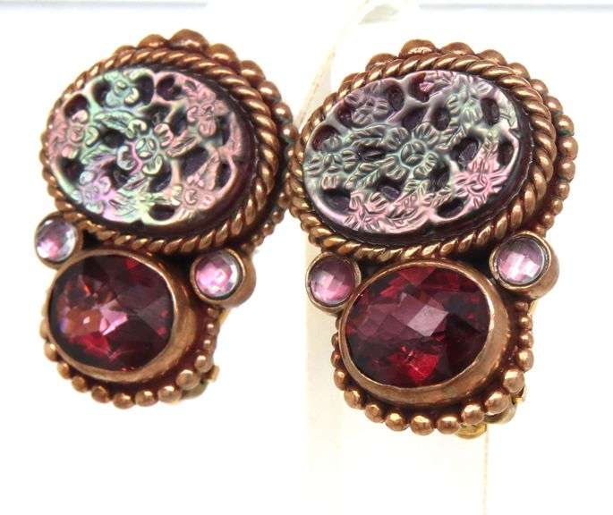 Stephen Dweck multi gemstone clip on earrings