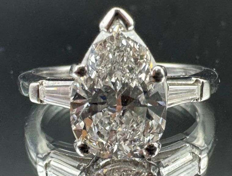 Platinum Pear Cut Diamond of 2.49ct