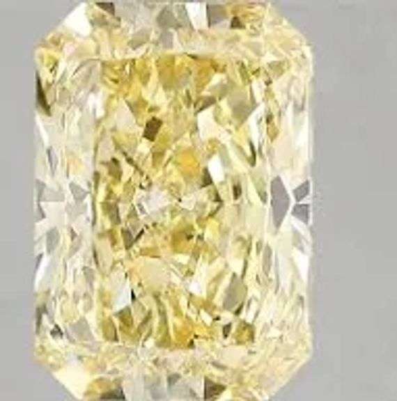 Superb Platinum 6.05 Carat Certified Fancy Vivid Yellow Lab Diamond Ring