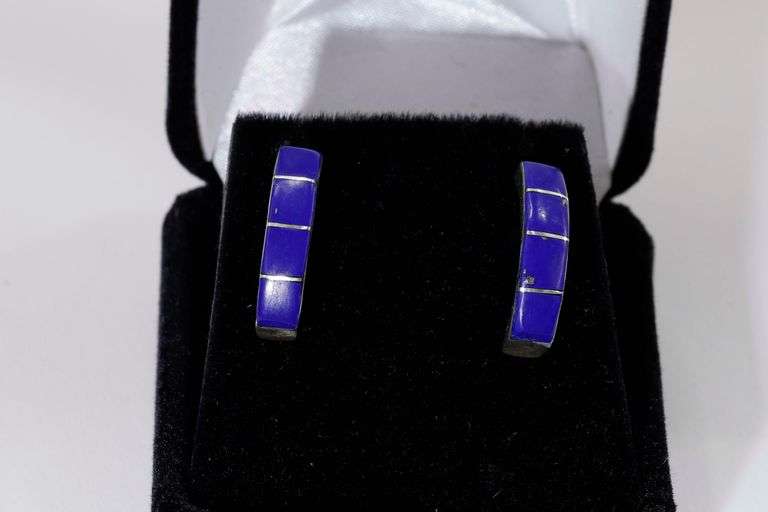 Classic Natural Lapis and Sterling Earrings