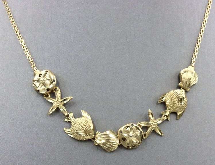 Nice 14K YG Seashore Themed Necklace