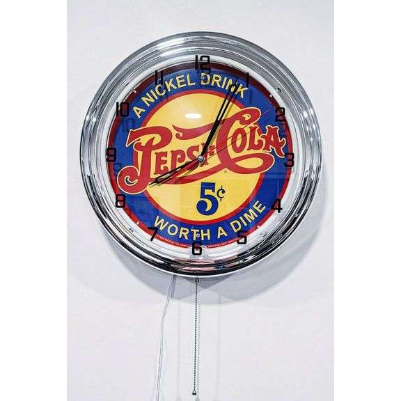 Pepsi-Cola Neon Clock