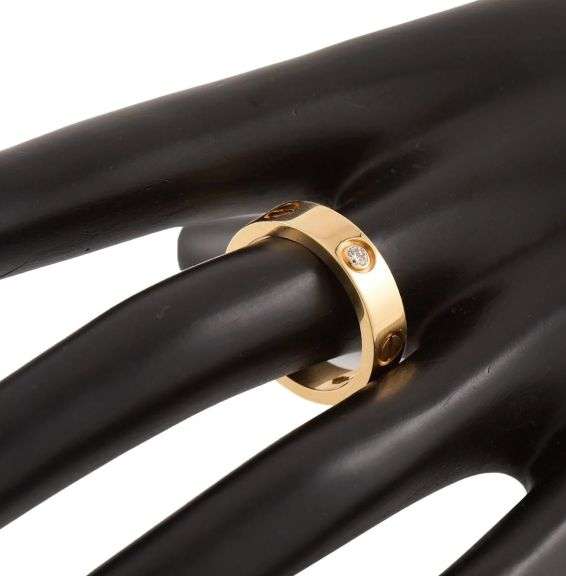 Cartier Classic 3 Diamonds Love Band Ring in 18K