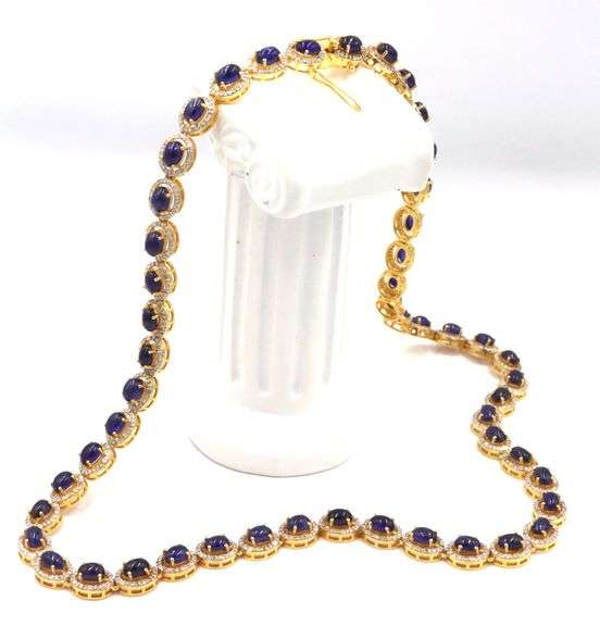 Ravishing Brand new European Direct From Manufacturer 30.00CTW Oval Cabochon-Cut Kyanite & 6.00CTW D