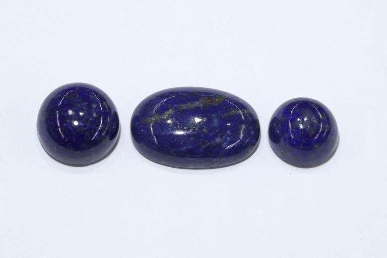 Royal Natural Lapis Cabochons - Lot of 3