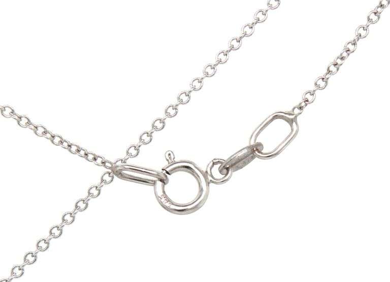 14kt White gold 1.60ctw white and IR blue diamond cluster flip pendant on chain