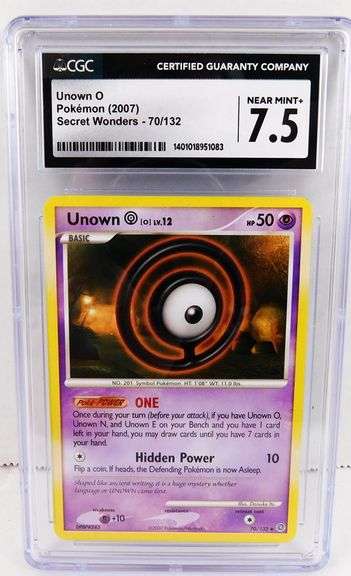 Pokémon 2007 Unown O Secret Wonders Card, 7.5 NM