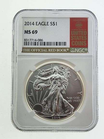 2014 American Silver Eagle, NGC MS69 "Red Book Label"