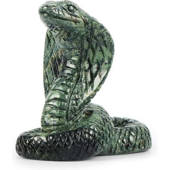 Hand Carved Natural Jasper Crystal Snake