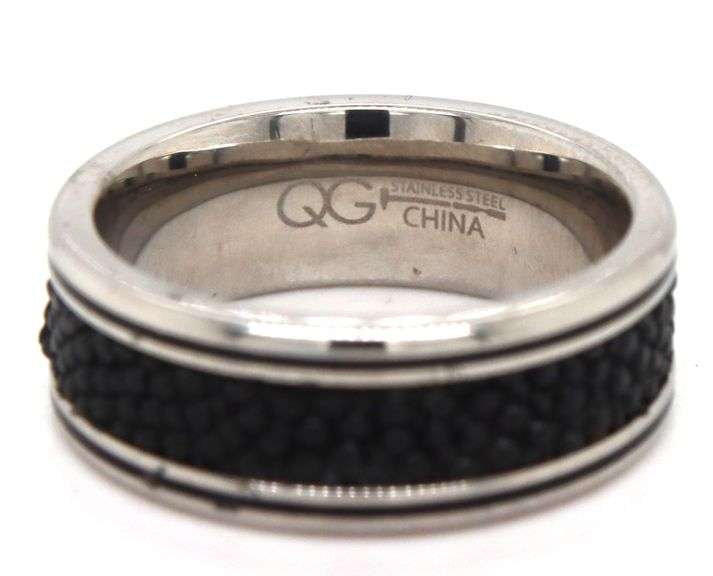 Chisel stainless steel Polished Grooved with Genuine stingray textured band